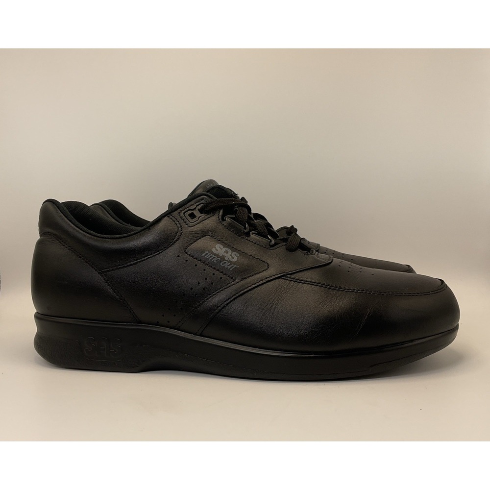 SAS Time Out Tripad Comfort Black Leather Lace-Up Sneakers Men's 10.5M Comfort